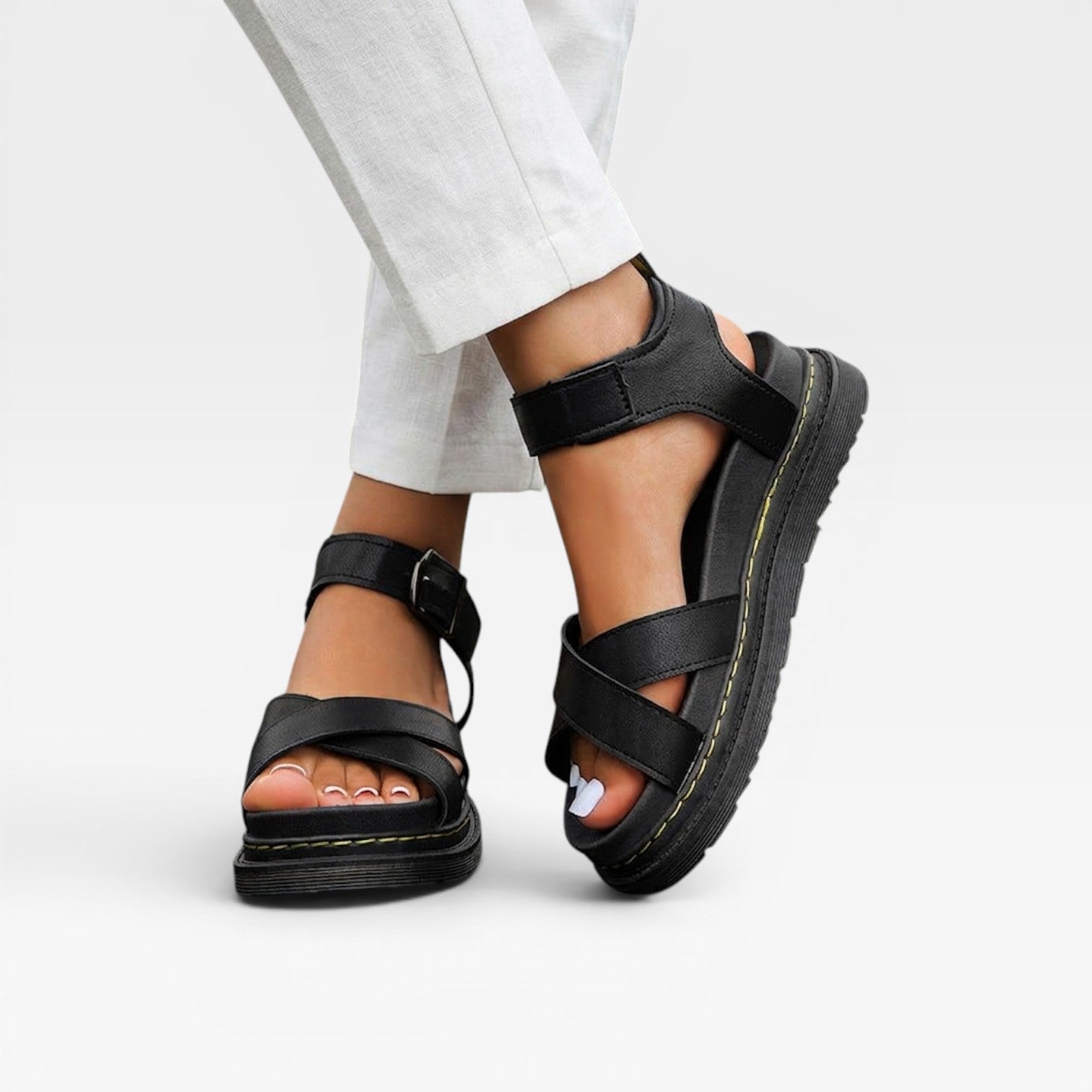 Women's Chunky Platform Cross-Strap Sandals