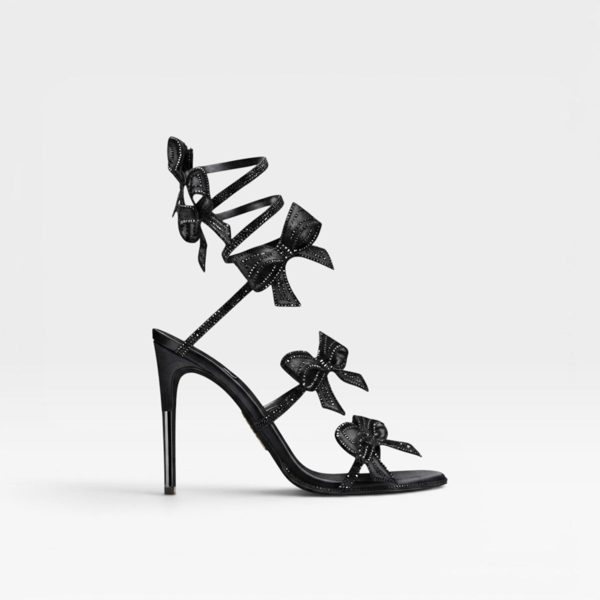 Women's Crystal Bow Ankle Wrap Sandals
