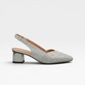 Women's Crystal Slingback Block Heels