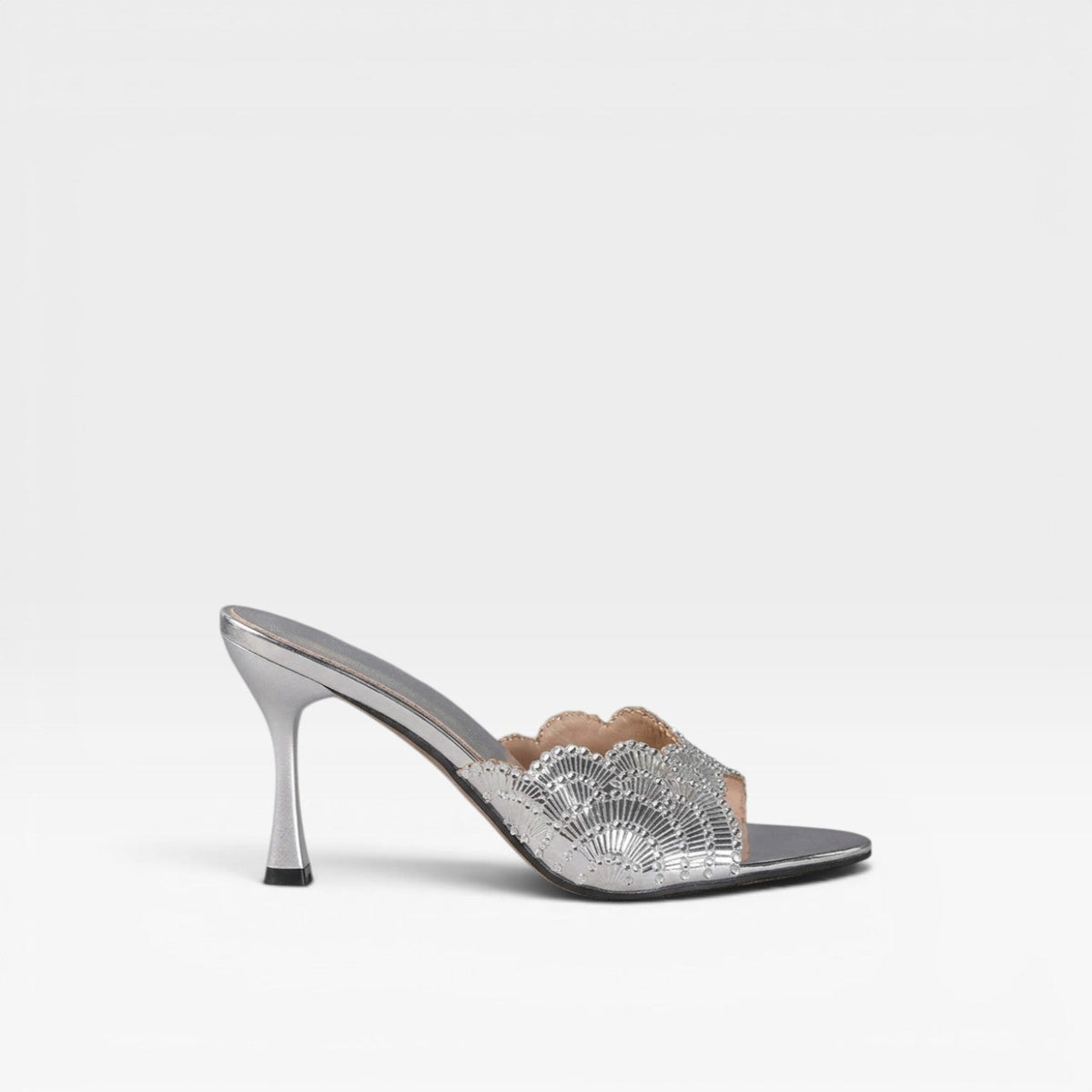 Women's Crystal Sculpted Mule Heels