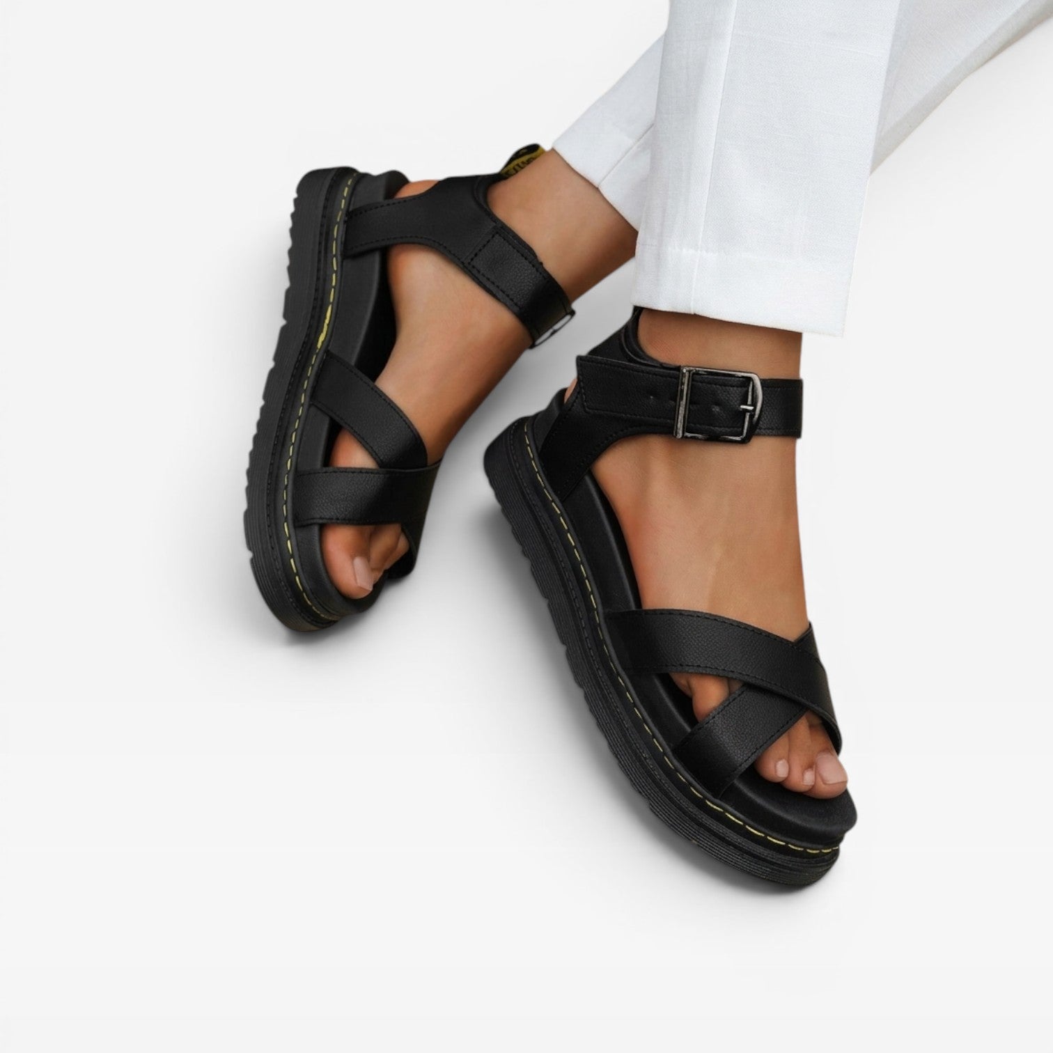 Women's Chunky Platform Cross-Strap Sandals