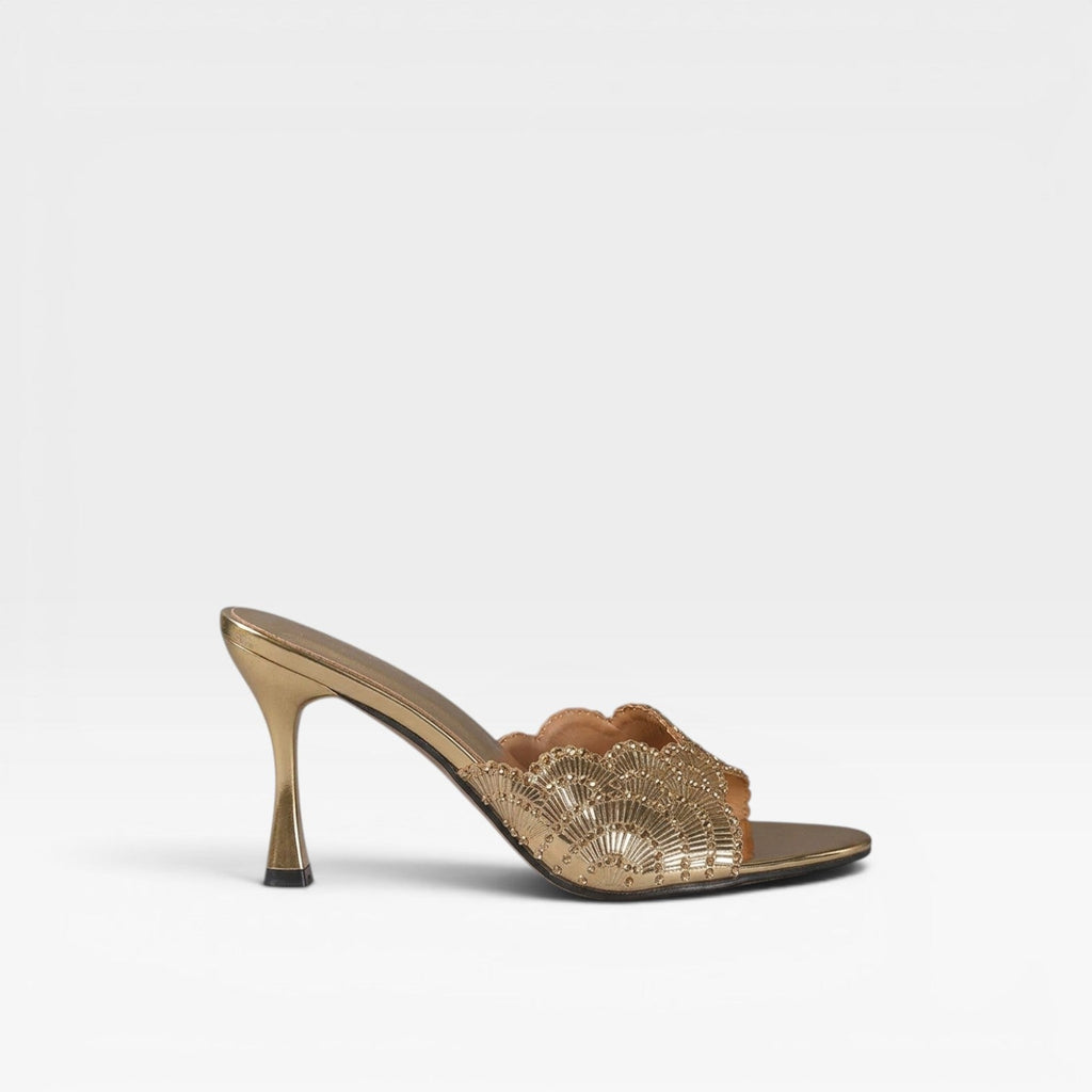 Women's Crystal Sculpted Mule Heels