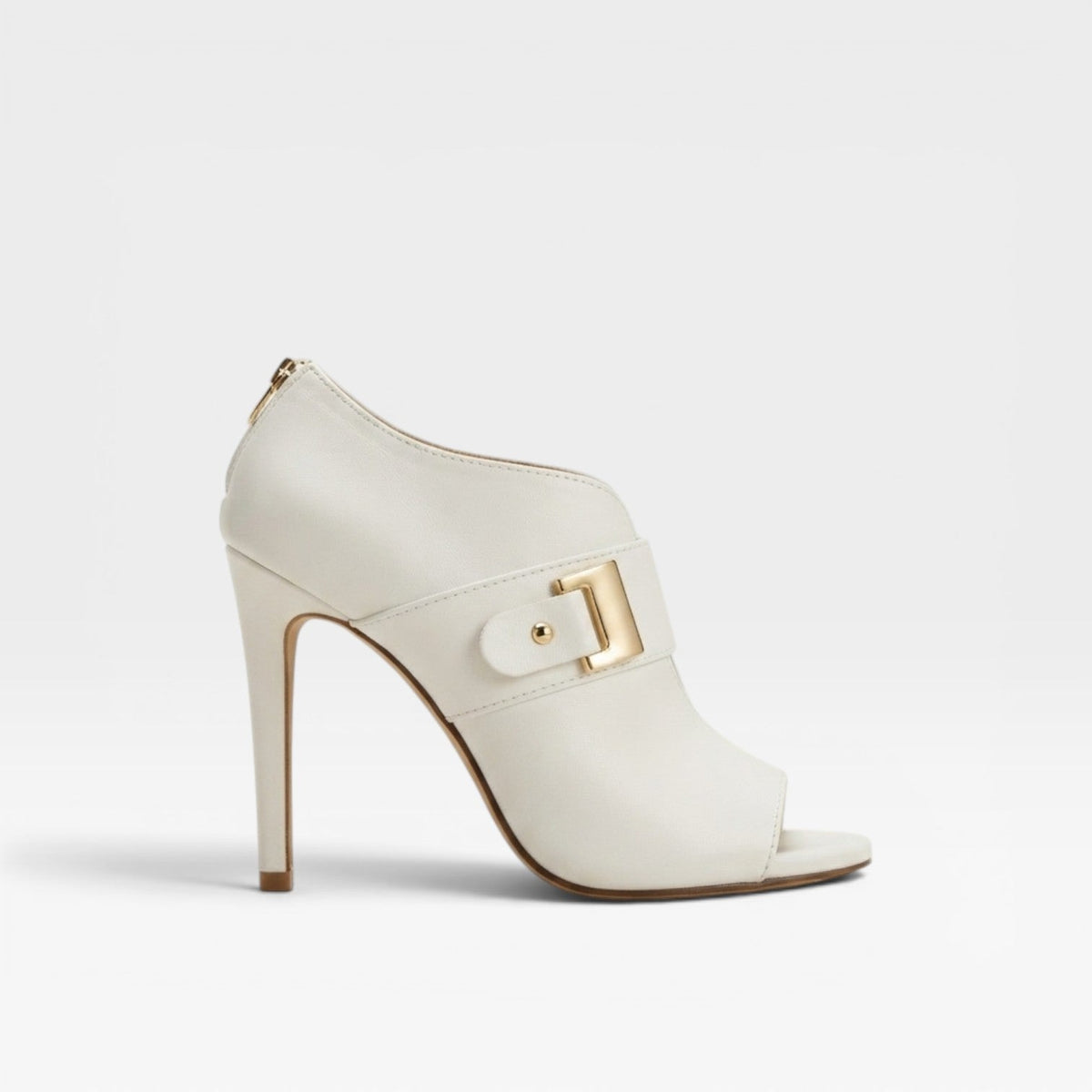 Women's Peep-Toe Buckle Strap Stiletto Booties