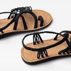 Women's Braided Rope Cork-Sole Sandals