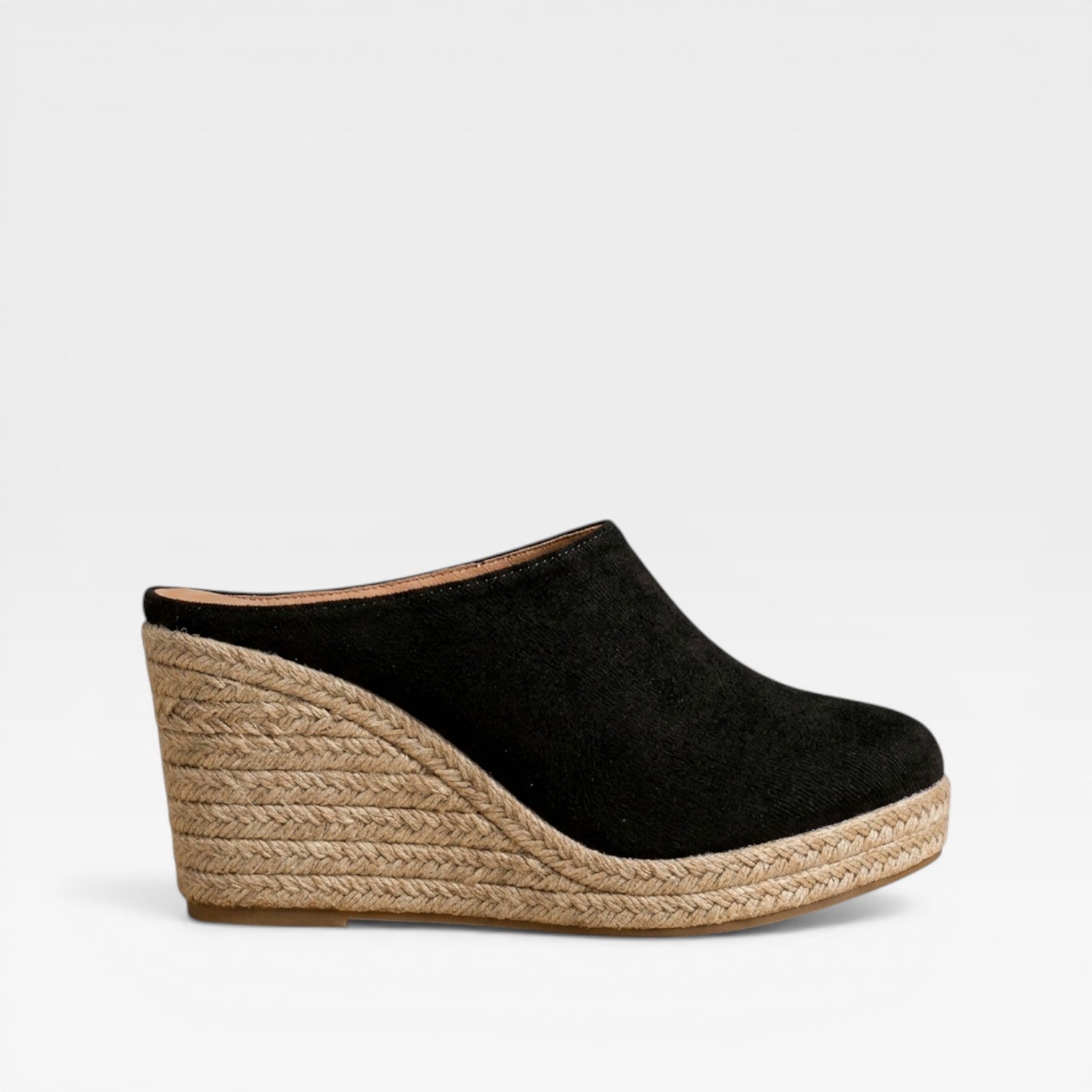 Women's Velvet Wedge Sandals with Rope Sole
