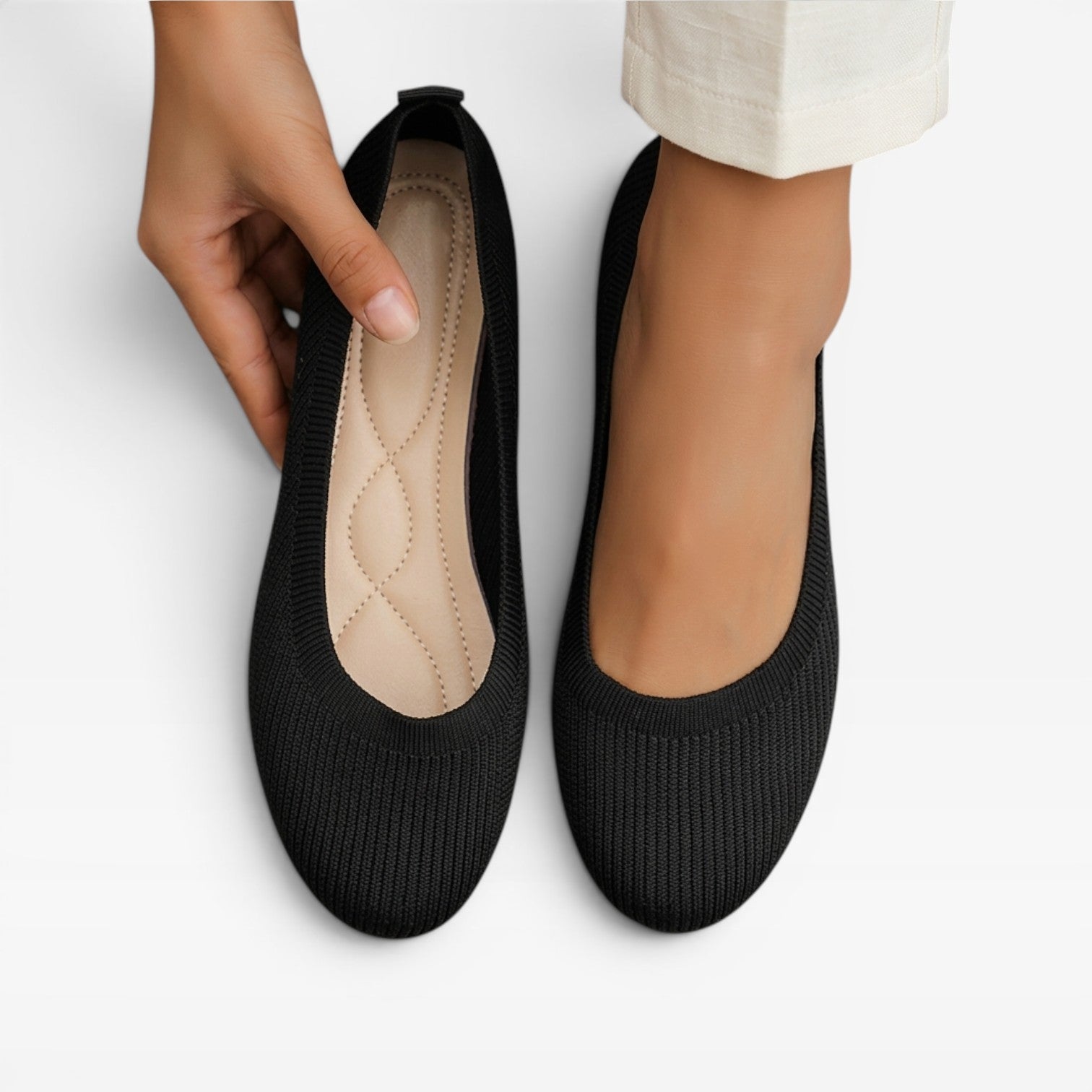 Women's Cushioned Knit Slip-On Ballet Flats