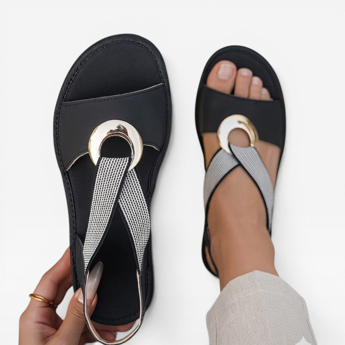 Women's Boho Toe-Loop Slingback Sandals