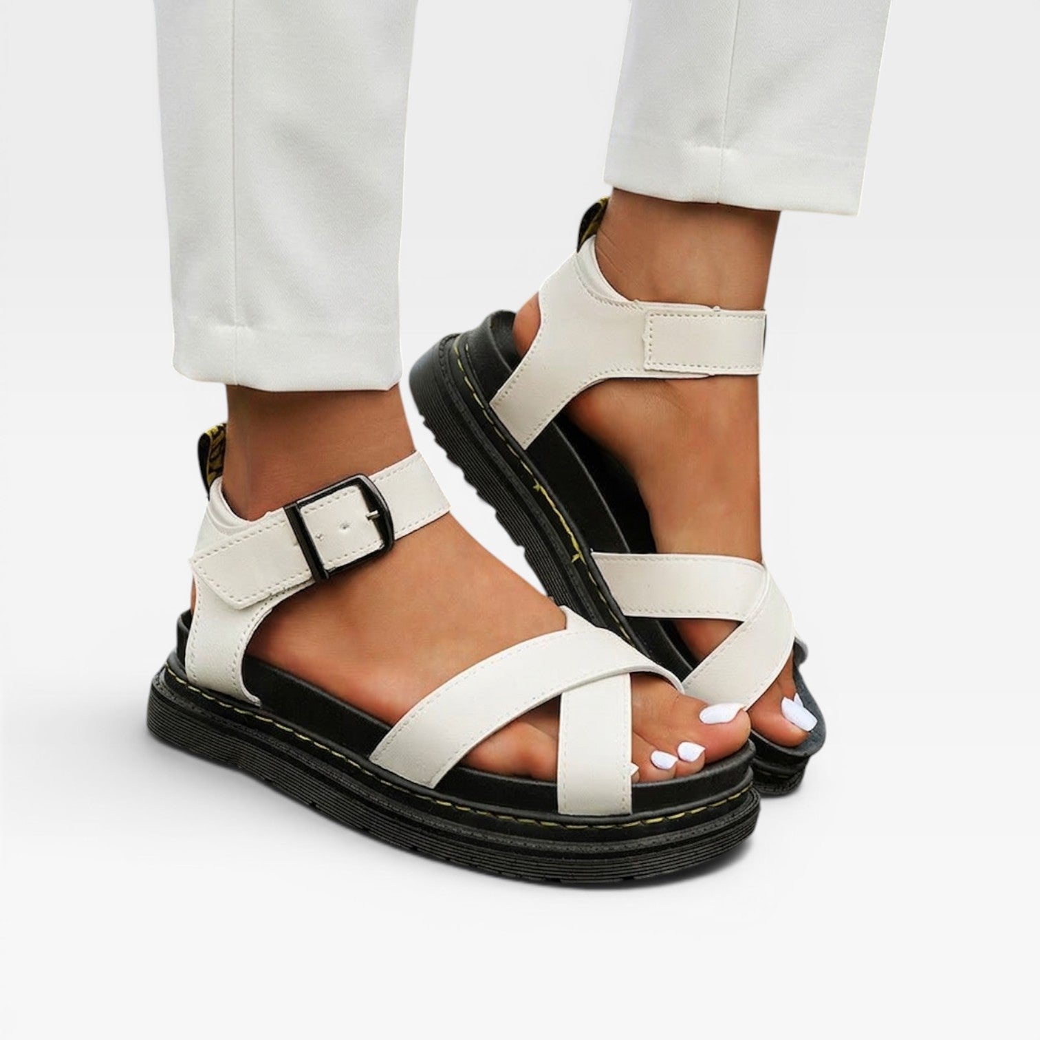 Women's Chunky Platform Cross-Strap Sandals