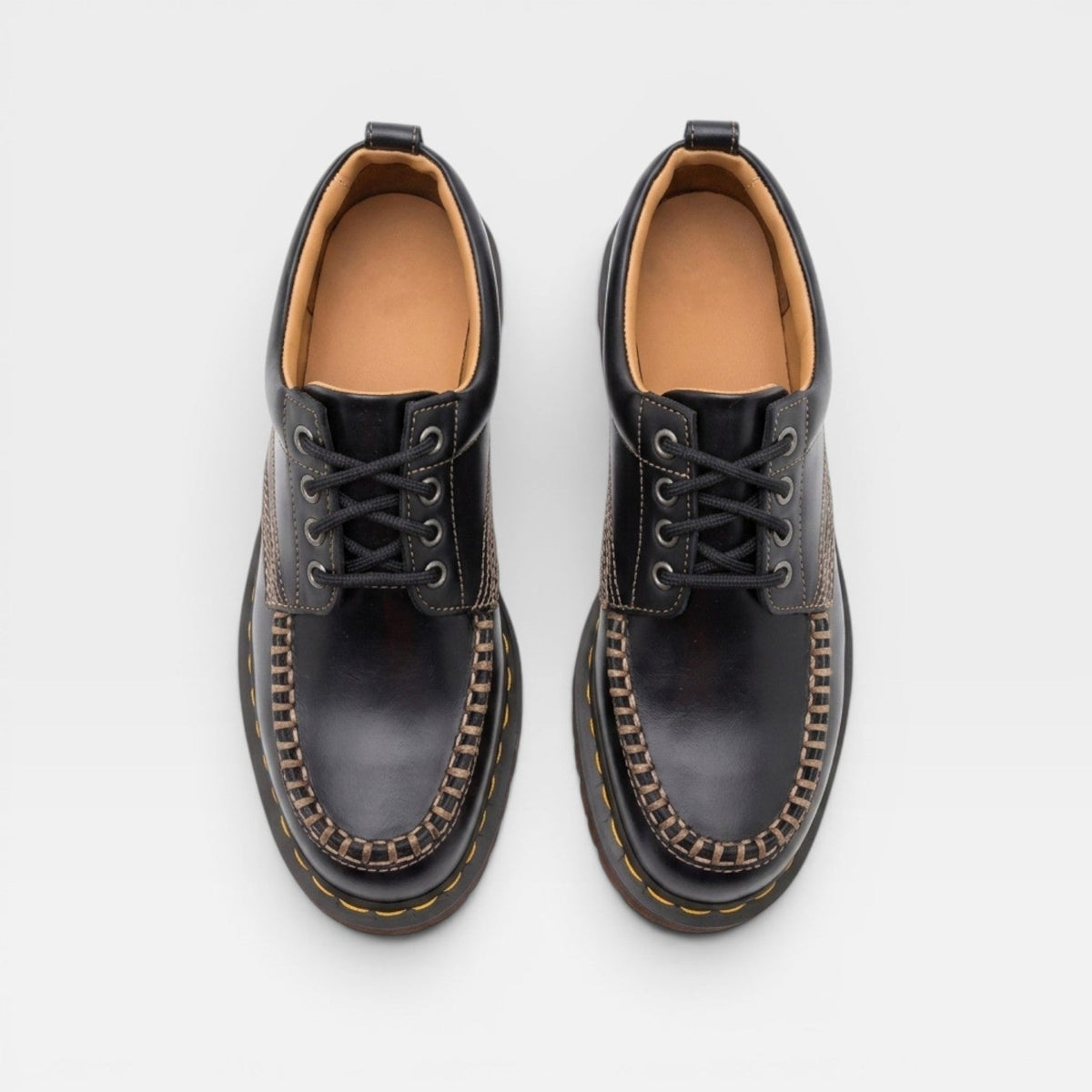 Women's Genuine Leather Lace-Up Derby Shoes