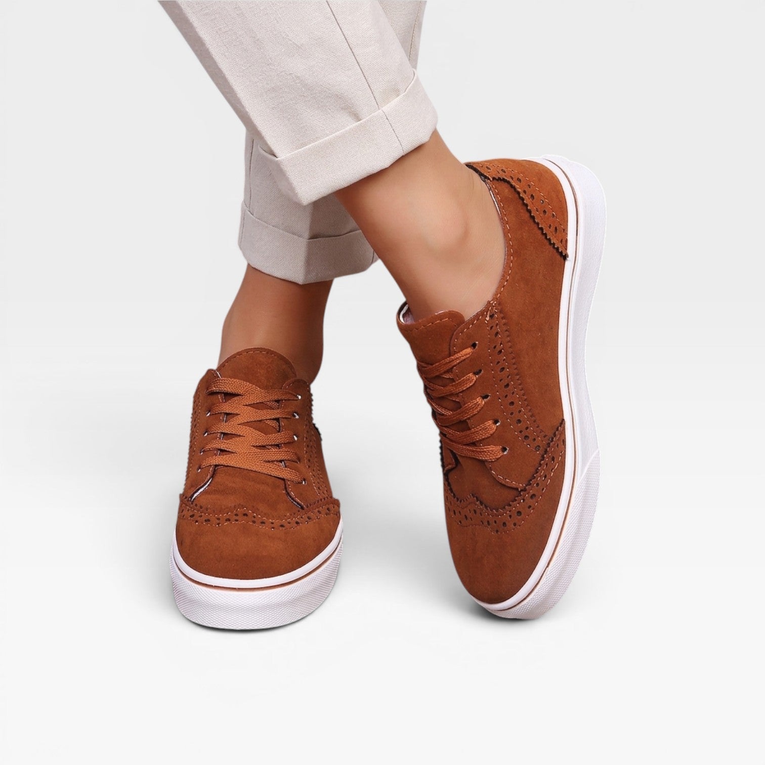 Women's Lace-Up Brogue Platform Trainers