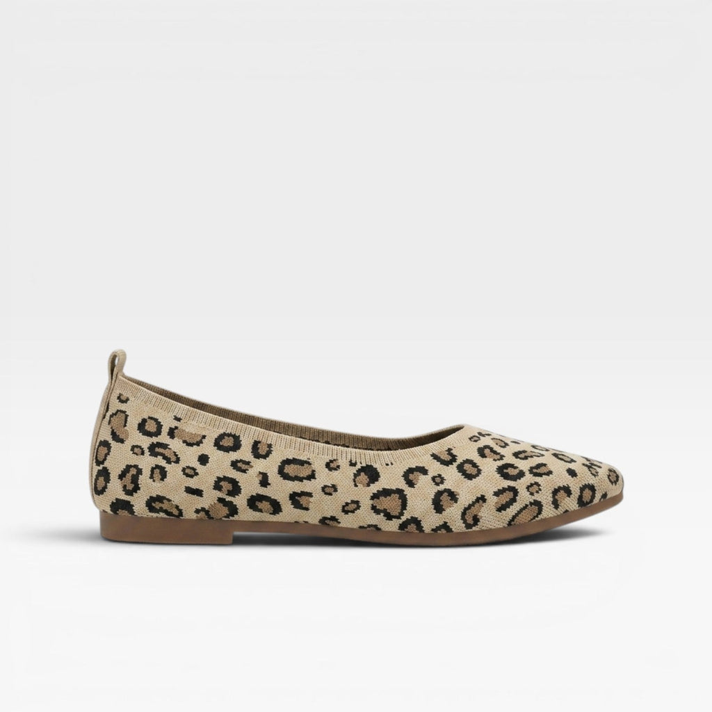 Women's Leopard-Print Knit Ballet Flats