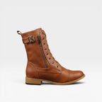 Women's Leather Lace-Up Mid-Calf Boots