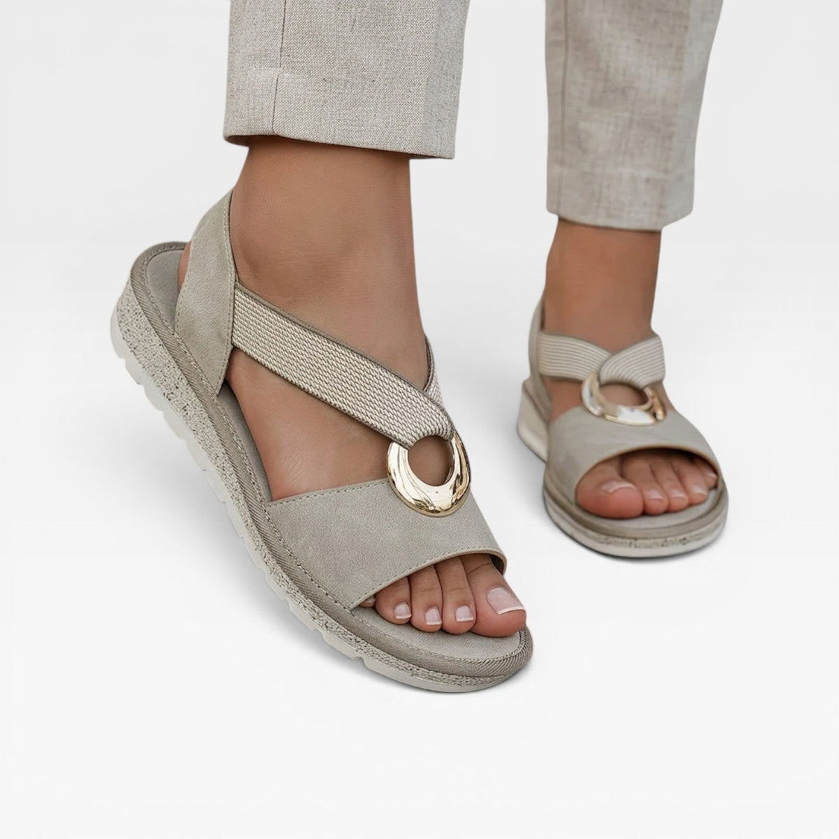 Women's Boho Toe-Loop Slingback Sandals
