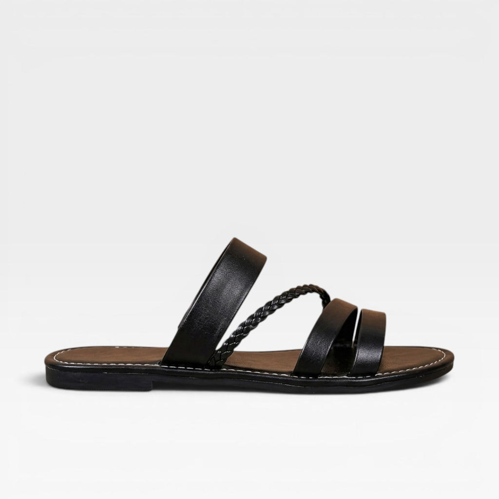 Women's Woven Braided Open-Toe Flat Sandals