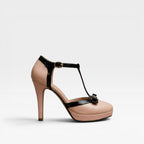 Women's Platform Dress Heels with Bow Strap