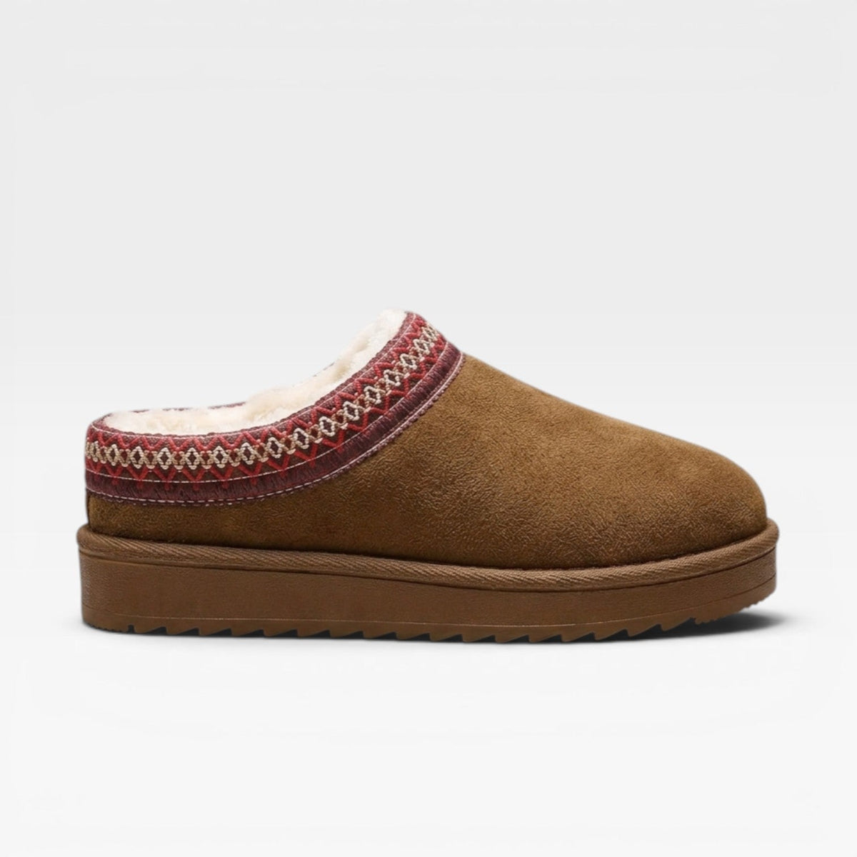 Women's Platform Mule Clogs with Embroidered Trim