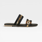 Women's Flat Slide Sandals with Square Toe