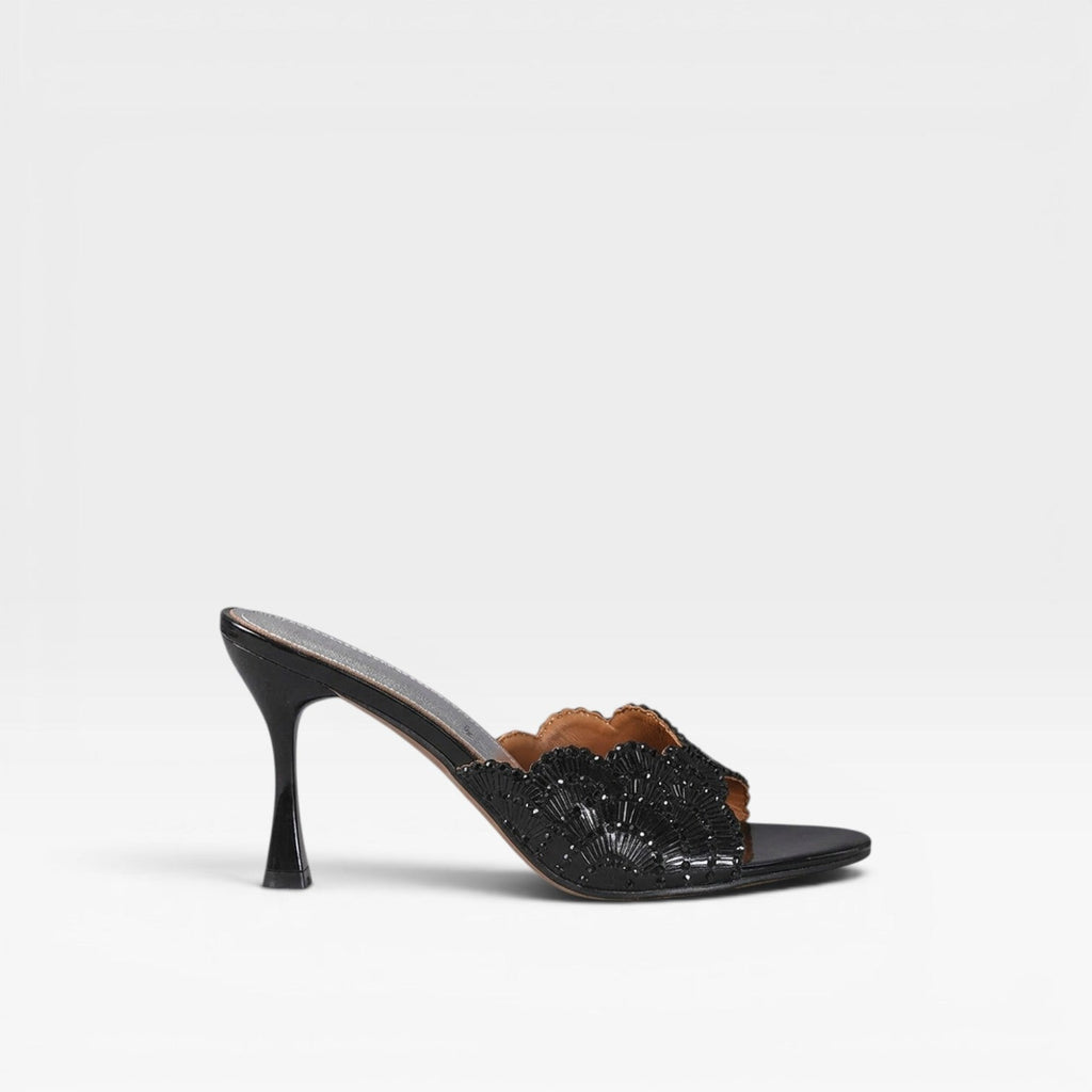 Women's Crystal Sculpted Mule Heels