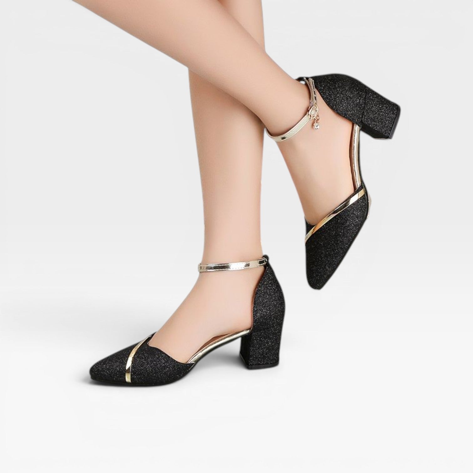 Women's Block Heel Ankle Strap Wedding Pumps