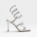 Women's Crystal Butterfly Ankle-Wrap Stiletto Sandals
