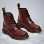 Women's Leather Combat Boots with Classic Lace-Up Design