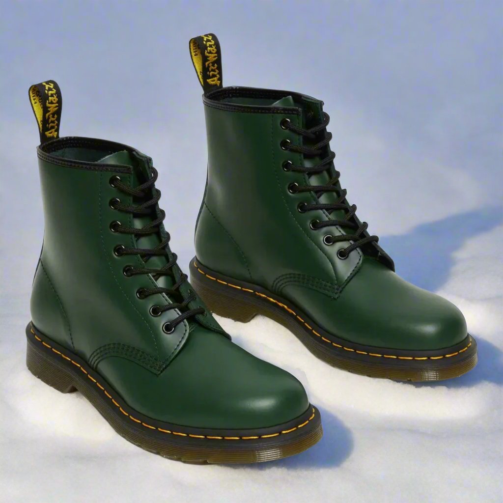 Women's Leather Combat Boots with Classic Lace-Up Design