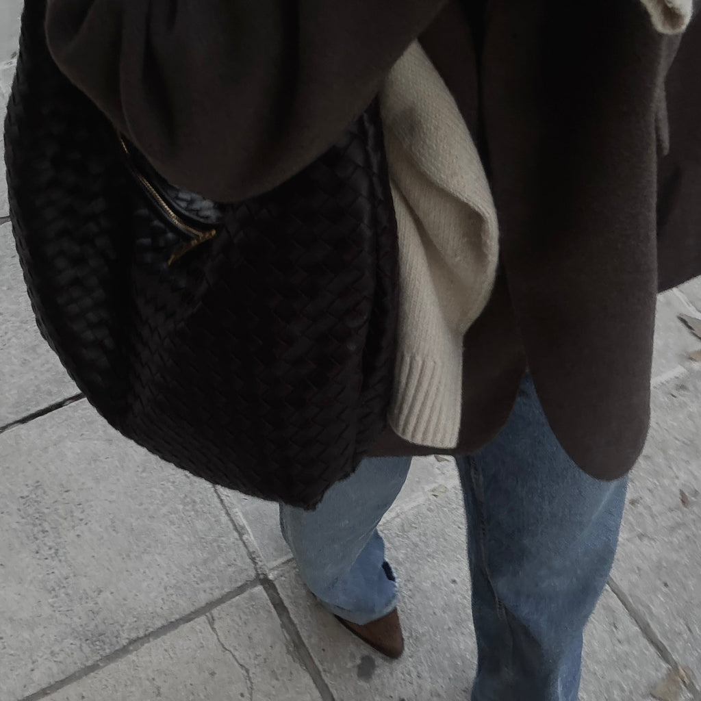 Women's Structured Woven Tote Bag