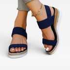 Women's Elastic Strap Espadrille Platform Sandals