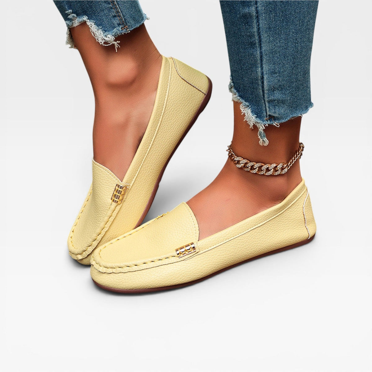 Women's Leather Bit Buckle Loafers
