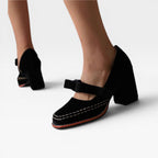 Women's Velvet Mary Jane Bow Pumps