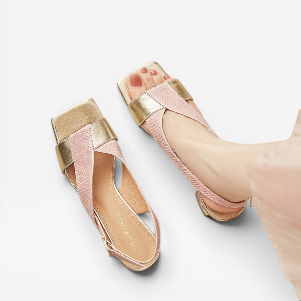 Women's Sculpted Crystal Heel Slingback Sandals