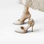 Women's Studded Strap Pointed-Toe Stiletto Pumps