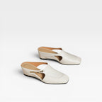 Women's Leather Square-Toe Slip-On Mules