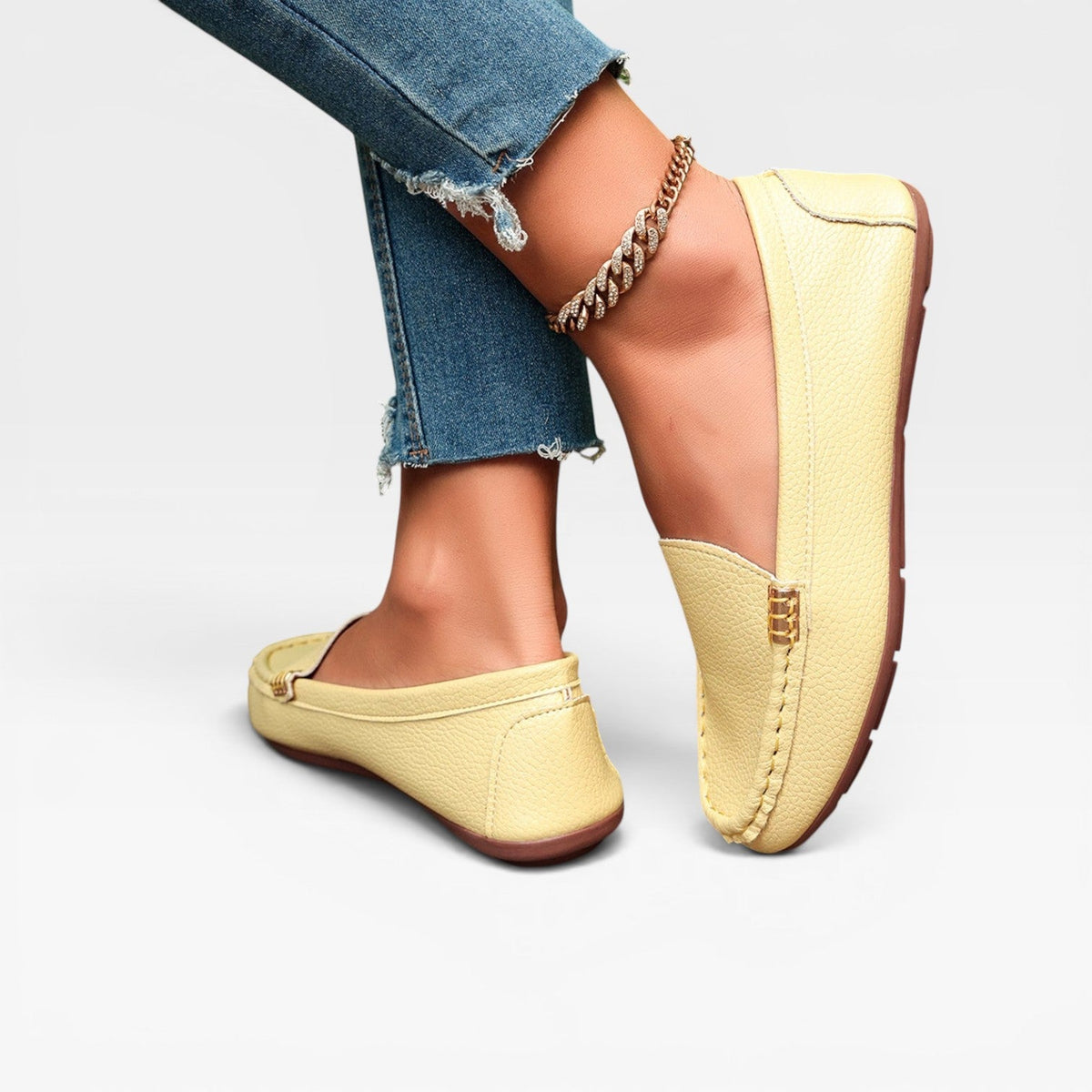 Women's Leather Bit Buckle Loafers