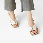 Women's Sculpted Crystal Heel Slingback Sandals