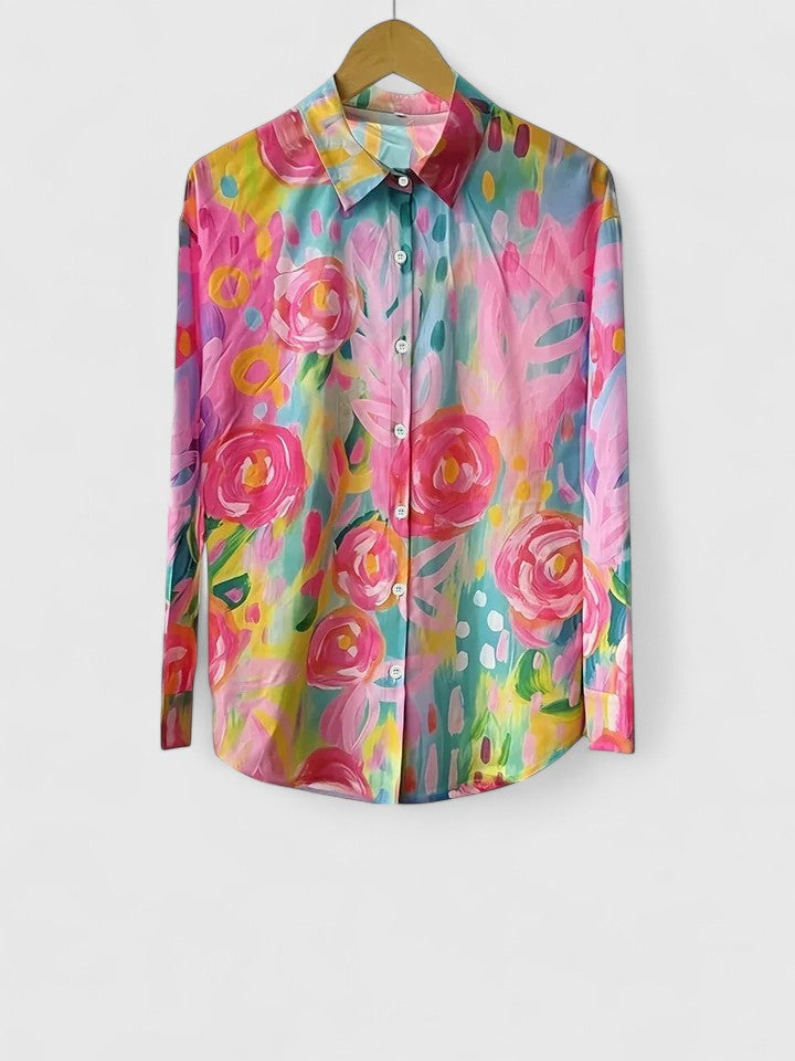 Women's Printed Blouse with Relaxed Fit