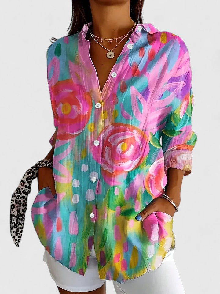 Women's Printed Blouse with Relaxed Fit