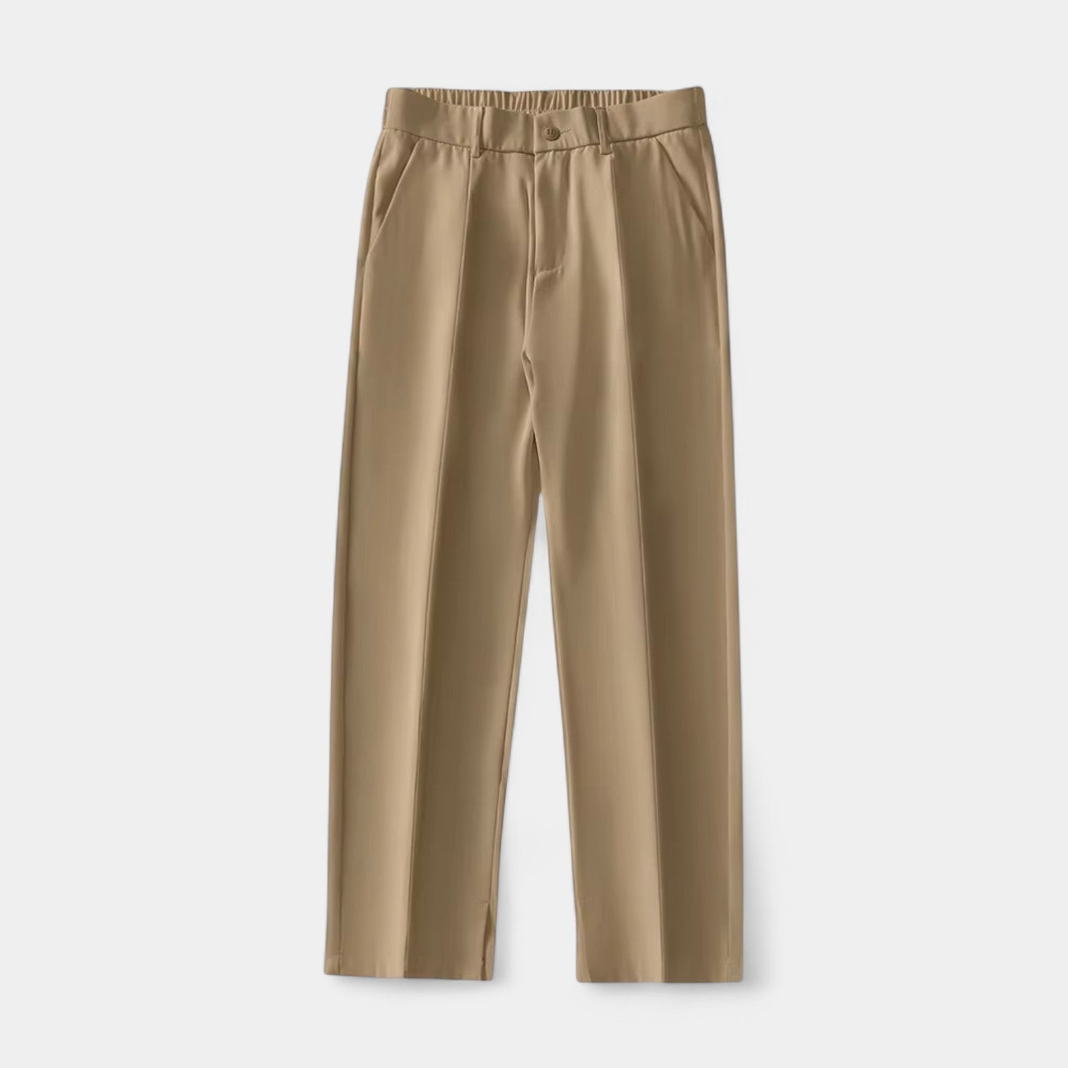 Wide Leg Straight Trousers Stretch Regular Fit for Men