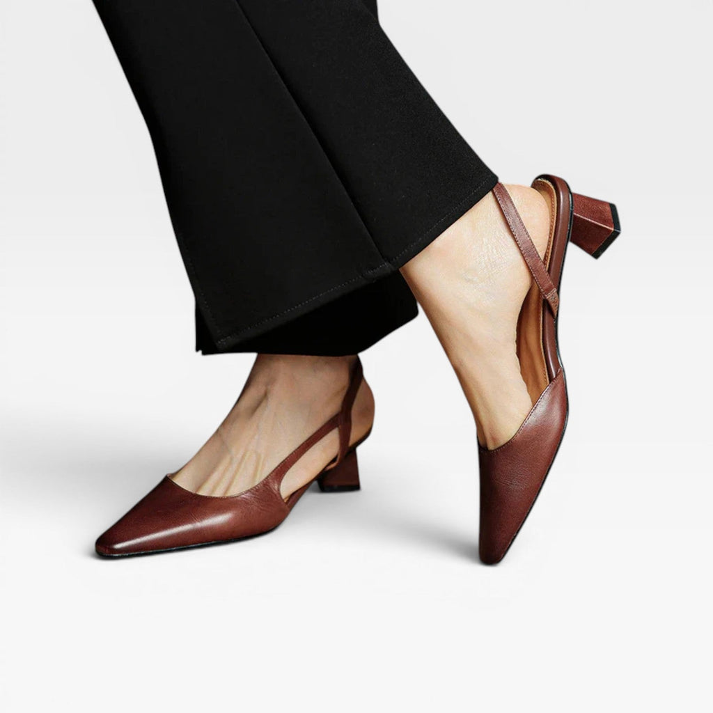 Women's Genuine Leather Pointed Kitten Heels