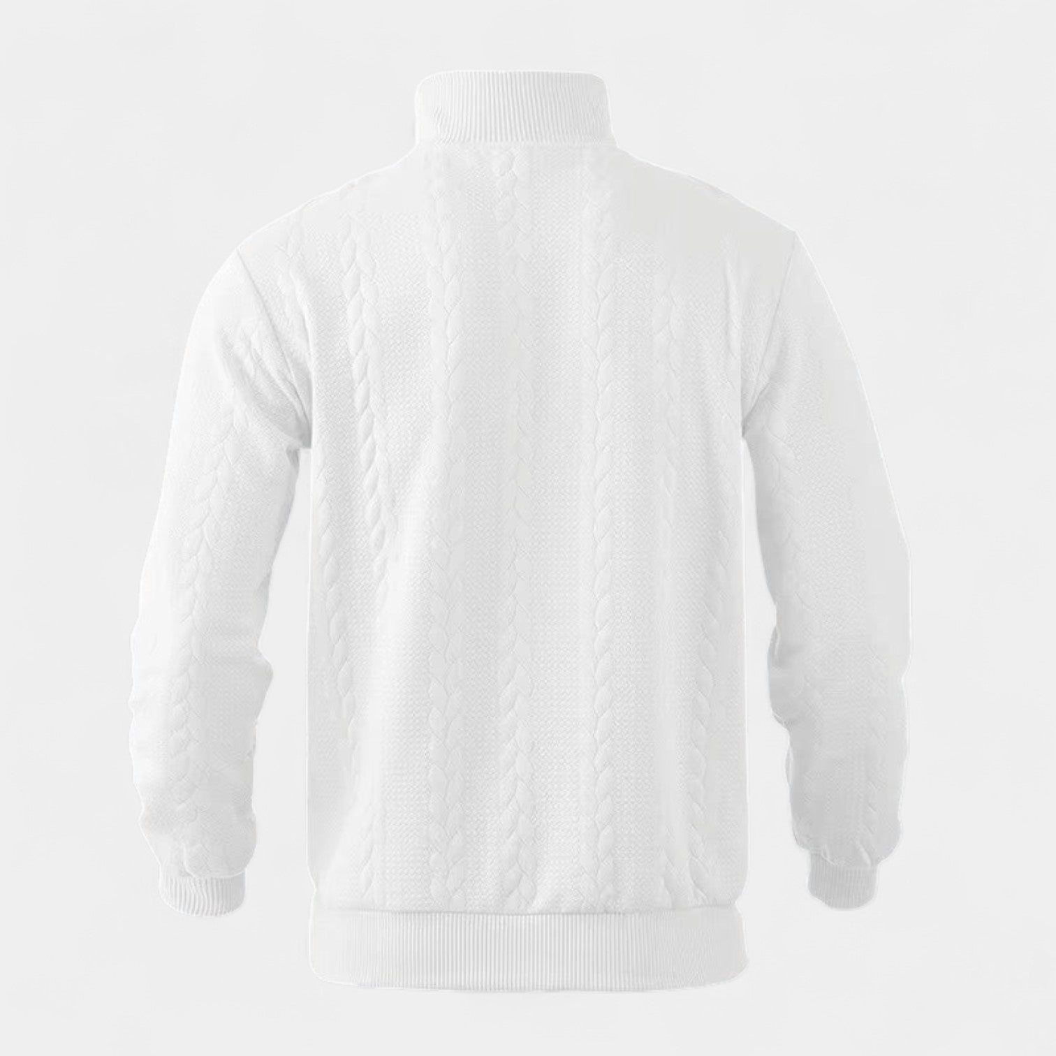 Cable Knit Merino Half-Zip Sweater High Collar for Men