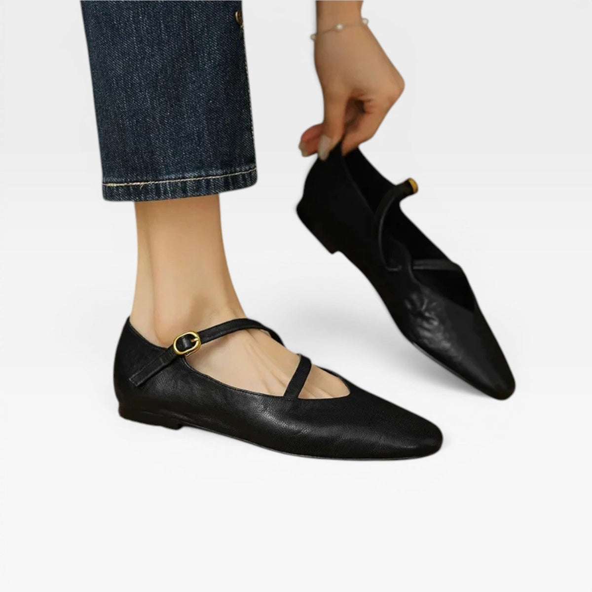 Women's Leather Mary Jane Flats