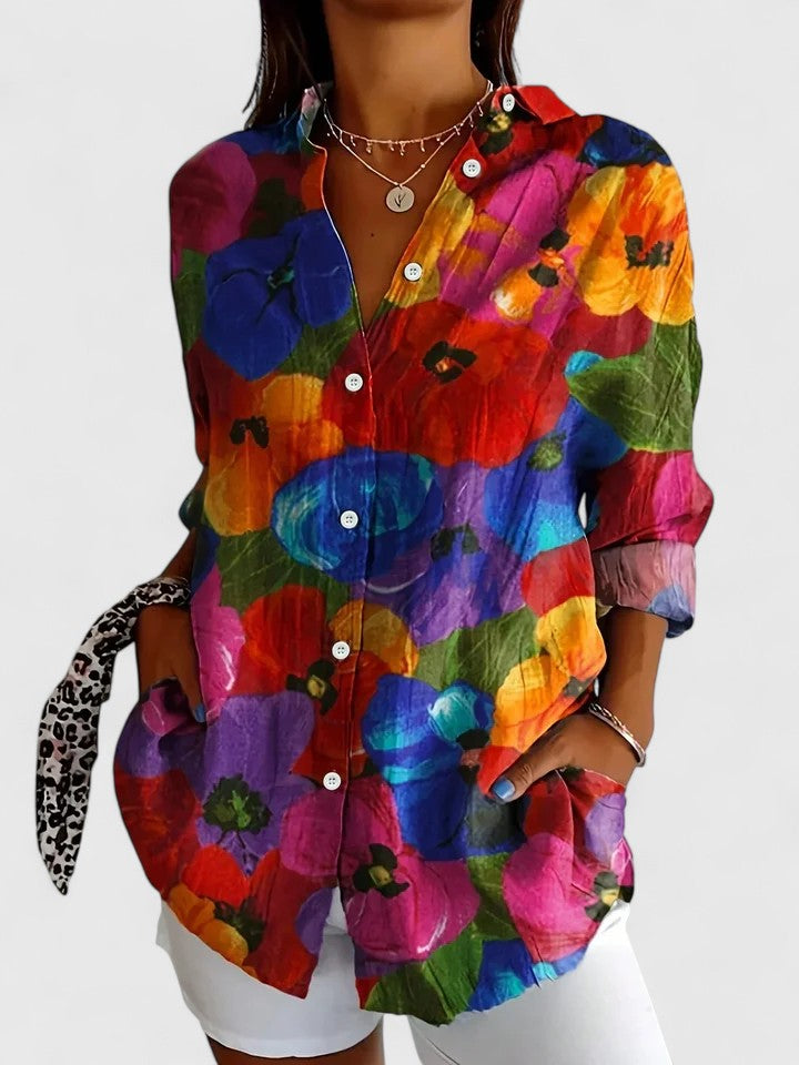 Women's Printed Blouse with Relaxed Fit