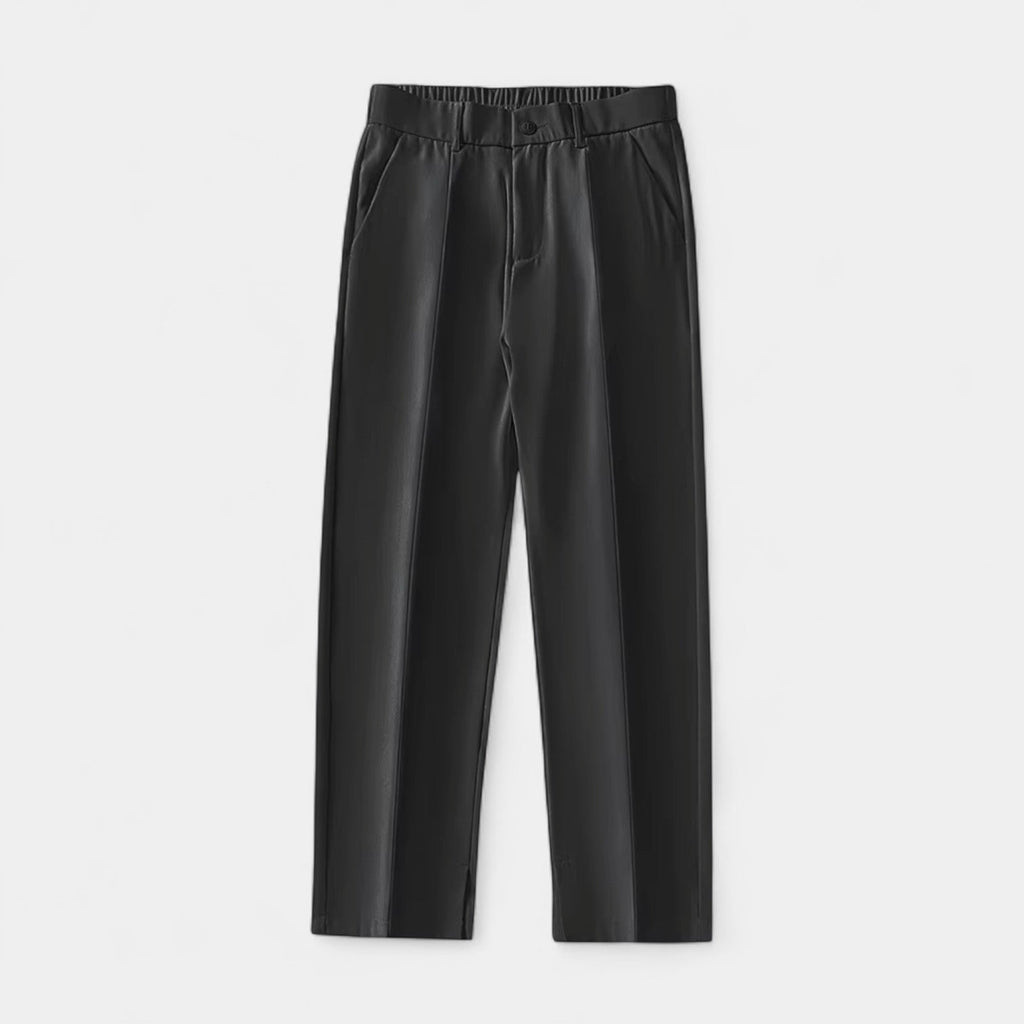 Wide Leg Straight Trousers Stretch Regular Fit for Men