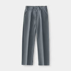 Wide Leg Straight Trousers Stretch Regular Fit for Men