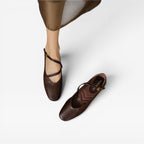 Women's Leather Mary Jane Flats