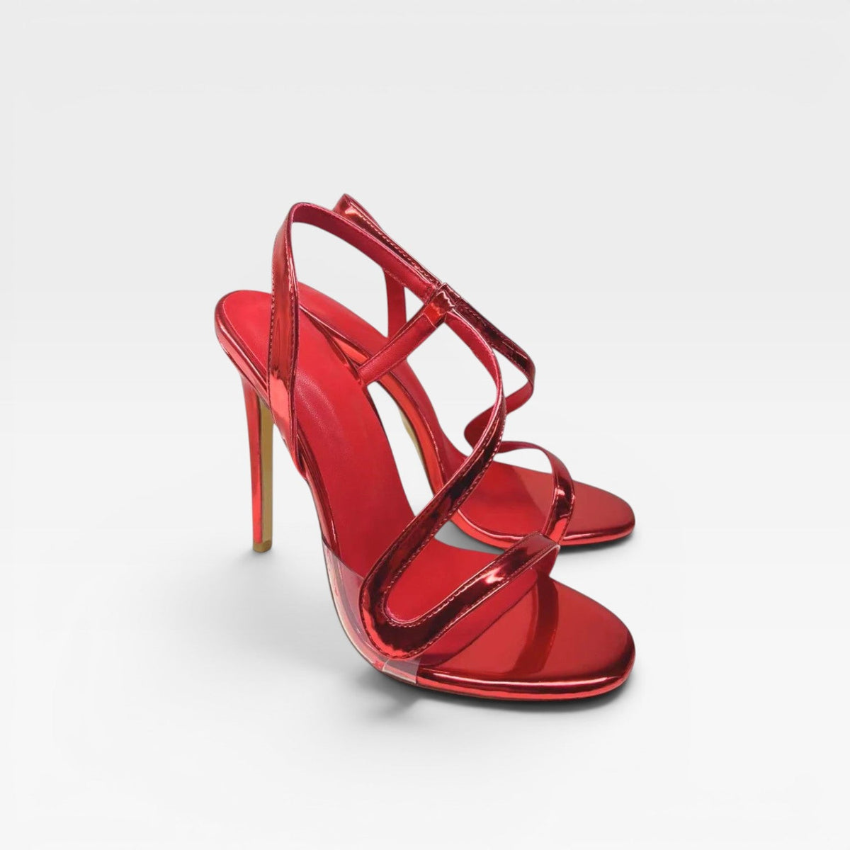 Women's Metallic Strappy Stiletto Sandals