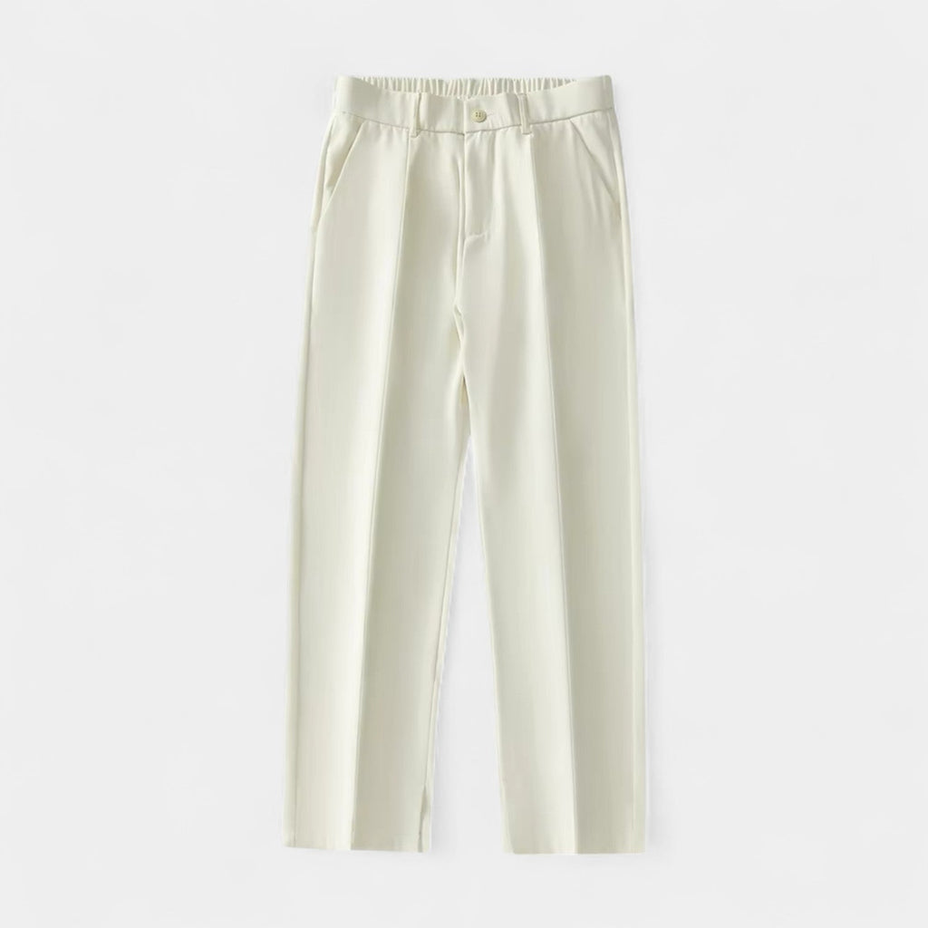 Wide Leg Straight Trousers Stretch Regular Fit for Men
