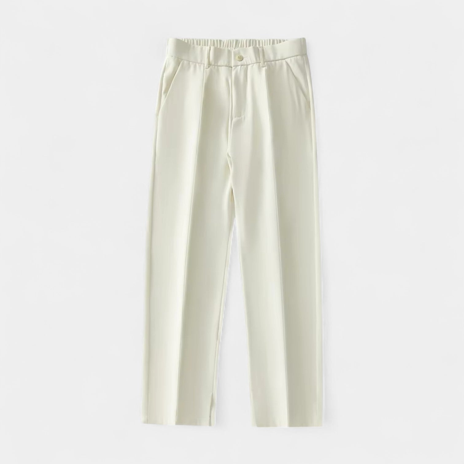 Wide Leg Straight Trousers Stretch Regular Fit for Men
