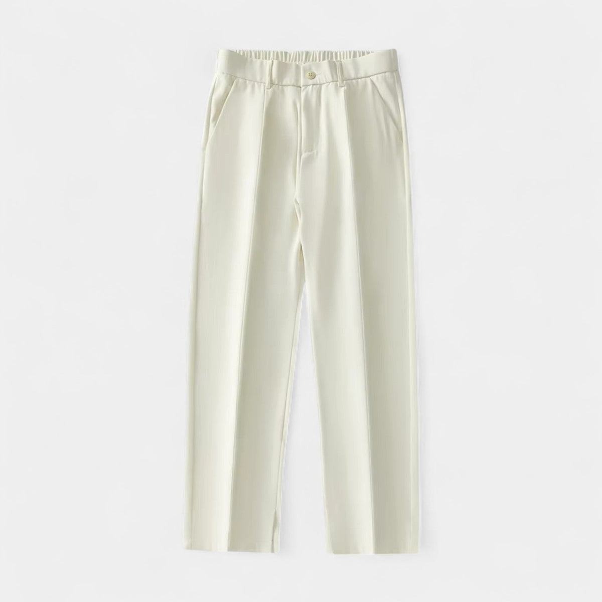 Wide Leg Straight Trousers Stretch Regular Fit for Men