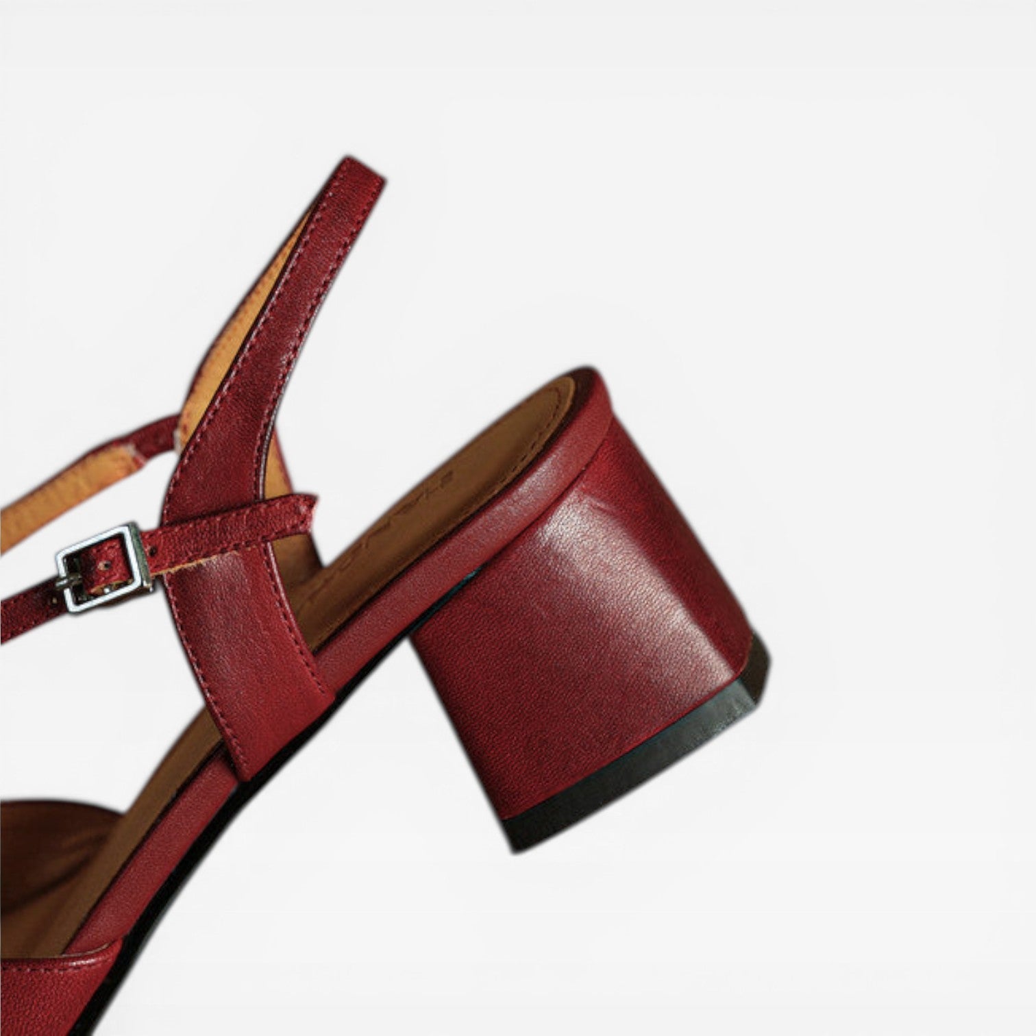 Women's Leather Block Heel Slingback Shoes